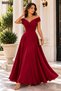 Stylish Posture Women's Boat Neck Double Breasted Long Evening Dress