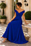 Stylish Posture Women's Boat Neck Double Breasted Long Evening Dress