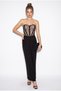 Women's Black Heart Collar Lace Corset Maxi Design Dress 4246 60286434 - 3