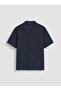 Xside Navy Blue Comfortable Fit Linen Look Men's Shirt - 5