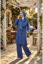 Bürümcük Fabric Tunic Pants Hijab Double Set 0571-07 Indigo