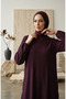Bürümcük Fabric Tunic Pants Hijab Double Set 0571-04 Plum - 4