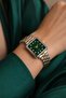Cantien Women Wristwatch Double Color Steel Band Square Case Green Dial Quartz Analog Premium Wrist Watch Stylish Elegant Watch - 5