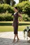 One-Shoulder Midi Mermaid Evening Dress Strapless Look Slit Wedding Party Dress - 3