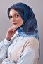 وشاح من الحرير والقطن بنمط الموجة الزرقاء - 2