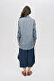 Anthracite Embroidered Floral Patterned Linen Cotton Tunic Shirt - 4
