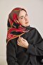 وشاح حرير تويل بنمط حزام أسود 90x90