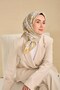Twill Silk Scarf Milky Way Green Beige 90X90 - 4
