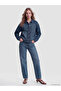 Ozmarka New Season Indigo Shirt Collar Oversize Women's Jean Jacket - 2