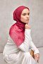 Cotton Polyester Soft Scarf Geometric Pattern Fuchsia 90X90 - 2