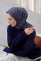 وشاح ناعم من القطن والبوليستر بنمط هندسي كريمي داكن 90×90 - 4