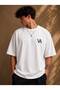 Angel Wings Graphic Printed Oversize White Men's T-Shirt - 3