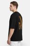 Men Crew Neck Short Sleeve Graphic Print T-Shirt, Black - 3