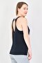 Women Fitted Fit Sleeveless Training Tank Top, Black - 2