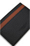 Men's Double Tone Logo Embossed Textured Genuine Leather Black Card Holder - 2