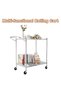 2-Tier Metal Rolling Utility Cart with Wheels, Chrome Steel Wire Storage Cart with Handle, Heavy Duty Mobile Organizer for Kitchen, Office, or Workshop Use - 5