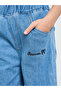 Girls Straight Leg Jeans With Bow Embroidery - 3