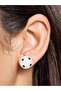 White Pearl Dot Stud Earrings - 2
