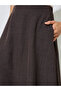 Brown Side Pocket Detail A-Line Maxi Skirt - 3