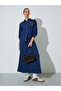 Navy Blue Denim Contrast Stitching Shirt - 2