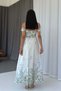 Floral Women's Dress with Corset Detail - White - 5