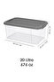 20Lt Lockable Lid Storage Box - Elora In-Cabinet Organizer Box Multi-Purpose Organizer Gray - 5