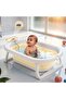 Tubby Foldable Baby Bath Tub for 0-5 Years | Portable Infant Bathtub with Temp Meter - (BEIGE)