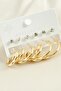 Ilkestor 12 Pieces Pipe Stone Ring (122932) Earring-Silver Color - 2