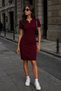 Women's Gold Buckle Detailed Lycra Dress