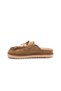 Genuine Suede Leather Women's Anatomical Sole Tassel Detailed Tan Color Closed Toe Sabo Slippers - 5
