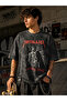 Unisex Black Oversize 100% Cotton Front Printed Crew Neck Street Style T-Shirt Metallica - 2