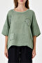 Khaki Italian 100% Linen Stone Oversize Linen Blouse Size 38 - 42 - 3