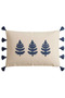 Botanical Embroidered Tassel Cushion Cover 35X55 cm