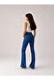 Mamaliga Blue High Waist Lycra Spanish Leg Jeans with Slit Hem - 3
