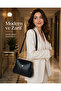 Women's Clip-On Scholarship 4-Compartment Faux Leather Adjustable Strap Hand Shoulder and Crossbody Bag