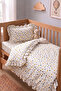 Vintage Ruffled and Heart-Shaped Baby Bedding Set |   100% Cotton Gingham Patterned |   100X150 cm Duvet Cover, 35X45 cm Pillowcase and Fitted Sheet - 4