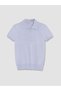 Özmarka New Season Blue Polo Collar Women's Knitwear Sweater - 5