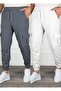 Set of 2 Unisex Cargo Pocket Elastic Leg Sweatpants