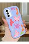 Samsung Galaxy M23 Compatible Case Camera Protector Blue Silicone Couple Phone Case Butterfly Pattern