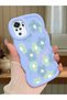 Redmi Note 10 4g Compatible Case Camera Protector Blue Silicone Couple Phone Case Floral Pattern