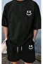 Men's Black Shorts T-Shirt Set 100% Cotton Comfortable Casual Combination