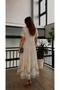 Women's Etamin Embroidered Linen Dress with Elastic Waist - 2