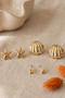 Starfish, Oyster, and Minimal Triple Earring Set - 8