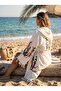 Women's 100% Bamboo Beach Robe Kimono - Hooded Patterned Quick-Drying Bath and Beach Dress - 4