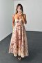 Salmon Patterned Maxi Dress 05225 - 2