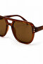 Men's Retro Design Brown Frame Brown Glass Sunglasses - 3