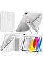 AASHZ Case Compatible for iPad (A16) 11th/10th Generation (2025/2022) Shockproof Clear Cover with Pencil Holder & Adapter Storage, 6-in-1 Y-Shaped Trifold Stand, White