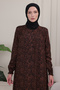 Shirt Collar Front Buttoned Loose Viscose Shawl Pattern Dress Hijab Dress Mother's Dress Prayer Dress - 5