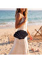 Hand Knitted Pearl Mussel Straw Bag - Black Oyster Model Women's Shoulder & Hand Bag Summer Beach Bag - 2