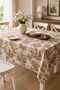 Brown Duck Fabric French Country Patterned Plain Tablecloth Vintage Bohemian Living Room and Kitchen